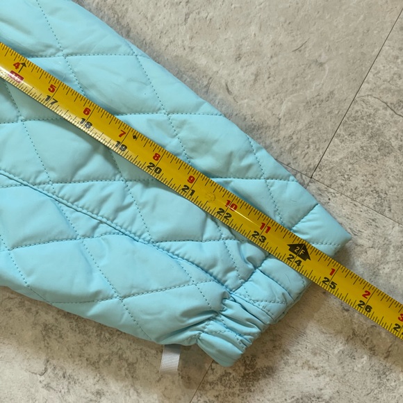 COLUMBIA quilted jacket women’s XL powder blue zip up, zip pockets fleece collar - Picture 6 of 10